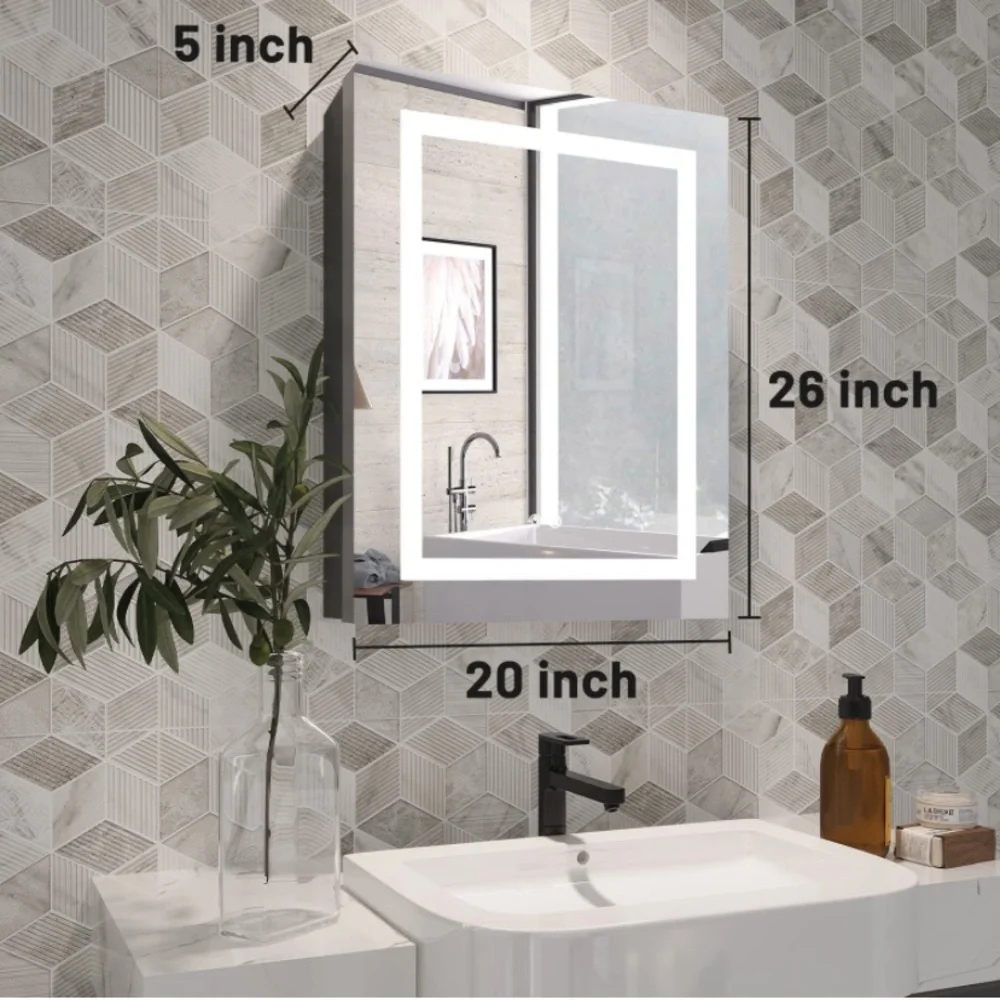 Bathroom Medicine Cabinet with Lights, LED Medicine Cabinet with Mirror